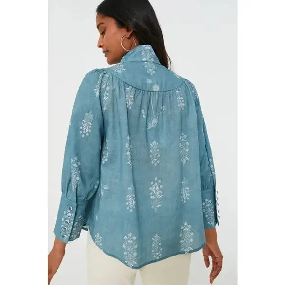Tuckernuck Blue Floral Blouse - Picture 5 of 15